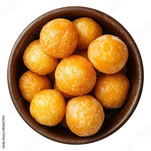 A traditional brazilian sweet called condensed milk candy isolated on transparent background