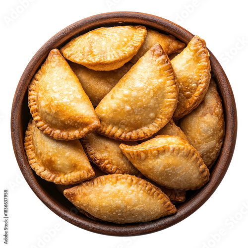 Brazilian pastries called pasteis isolated on transparent background
