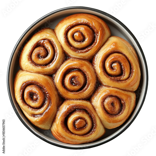 Cinnamon rolls isolated on transparent background