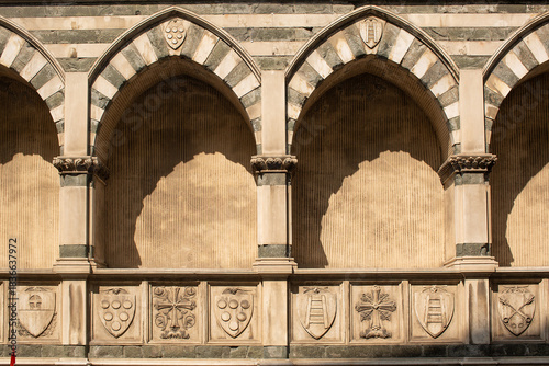 Quadro su tela Exterior architectural detail of Santa Maria Novella church in Florence