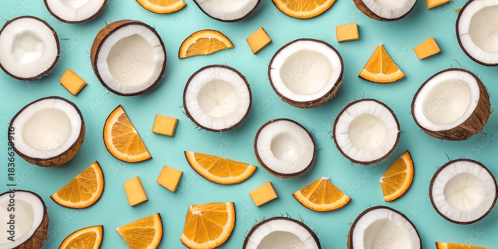 seamless coconuts pattern