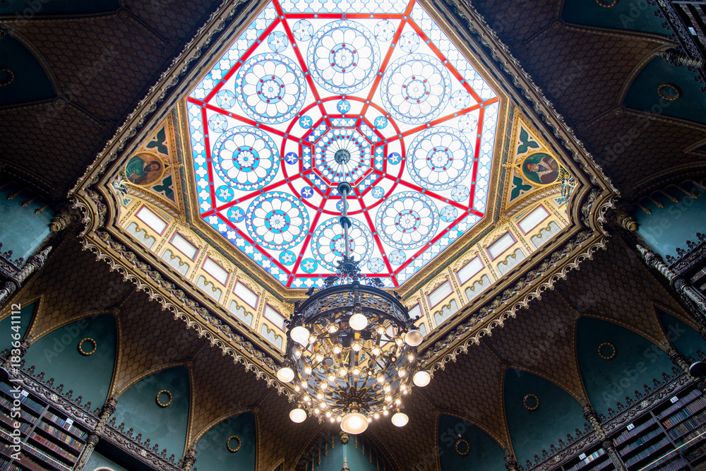 Obraz premium Rio de Janeiro, Brazil, July 2025 - view of The Royal Portuguese Cabinet of Reading (Real Gabinete Português de Leitura)