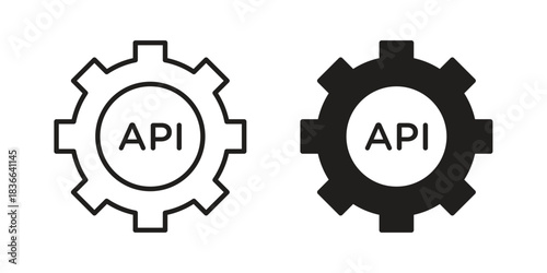 API icons on white background. Line vector sign, symbol for web and mobile