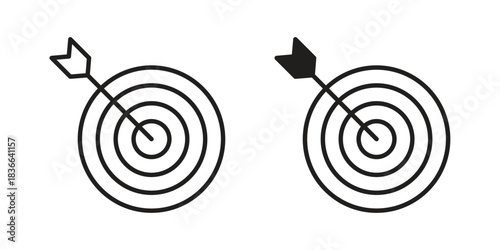 Archery icons on white background. Line vector sign, symbol for web and mobile