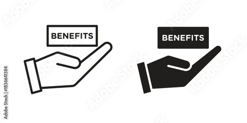 benefits icons on white background. Line vector sign, symbol for web and mobile