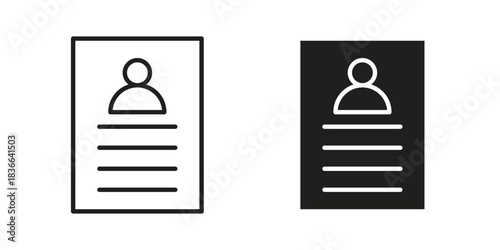 Biography icons on white background. Line vector sign, symbol for web and mobile