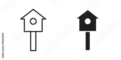 Bird house icons on white background. Line vector sign, symbol for web and mobile