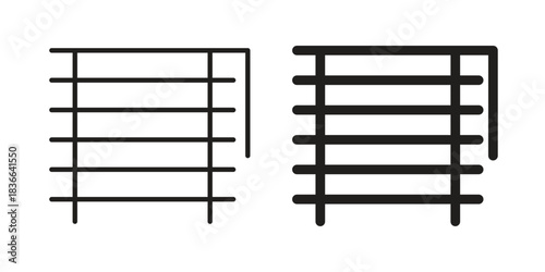Blinds icons on white background. Line vector sign, symbol for web and mobile