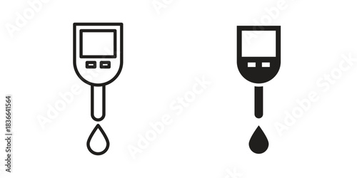 Blood sugar test icons on white background. Line vector sign, symbol for web and mobile