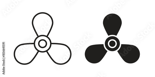 Boat screw icons on white background. Line vector sign, symbol for web and mobile