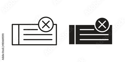 Bounced check icons on white background. Line vector sign, symbol for web and mobile