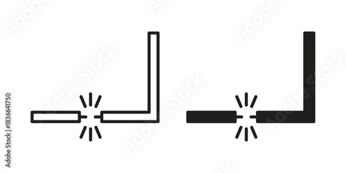 Broken Wire Icon icons on white background. Line vector sign, symbol for web and mobile