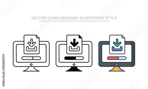 Downloading process design stock