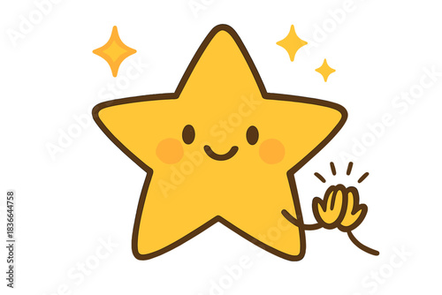 Chore Victory Celebration. A shared “chore complete” star with happy sparkles and tiny doodle hands giving high-fives, cheerful