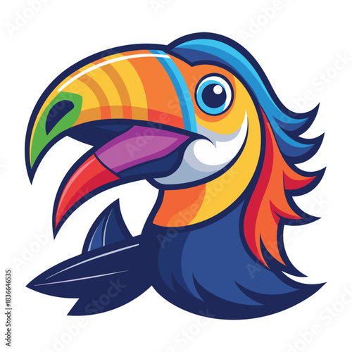 Vector illustration of a dolphin head logo with blue eyes and a wave design for a sea animal icon or symbol
