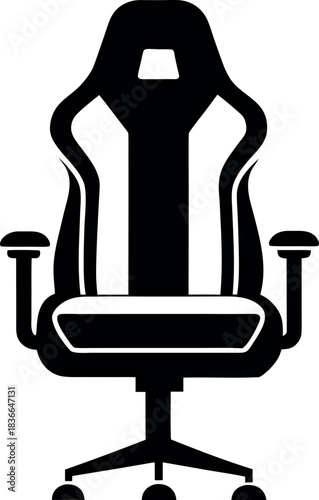 Minimalist Silhouette Gaming Chair with Headrest Cutout and Contoured Design