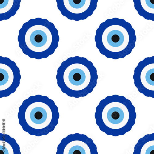 Scalloped Evil Eye Alternating Seamless Pattern