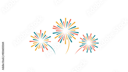 Colorful abstract bursts of light and celebration resembling fireworks exploding in a festive display