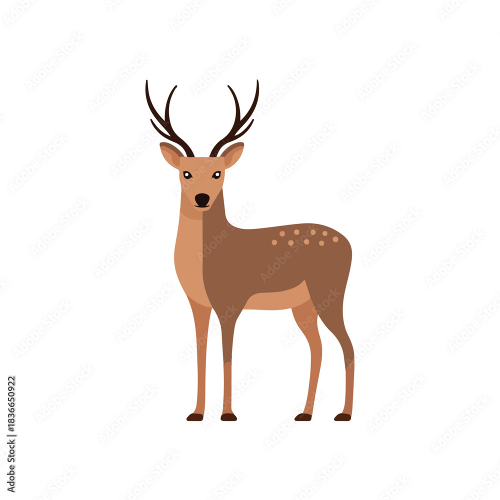 Fototapeta premium Elegant Deer Illustration on White Background for Commercial Use