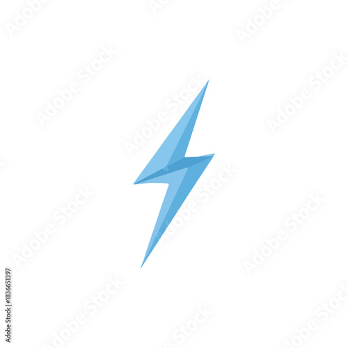 Minimalist Blue Lightning Bolt Logo on White Background