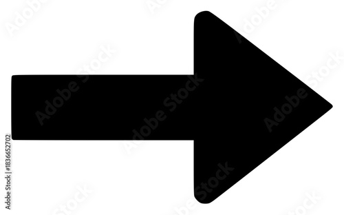 A black and white icon of an arrow pointing to the right, arrow, black, flat, icon, illustration, point, symbol, against transparent background
