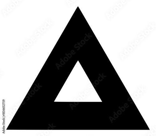 A black and white silhouette of a triangle, black, brand, letter, logo, pyramid, shape, symbol, triangle, white, against transparent background