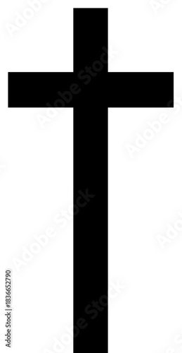 a simple black cross on a , black, builder, cross, crucifix, symbol, against transparent background