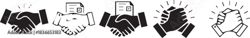 Handshake icon set. Business agreement handshake. friendly handshake icon symbol. partnership deal symbol for apps, ui, website, vector illustration