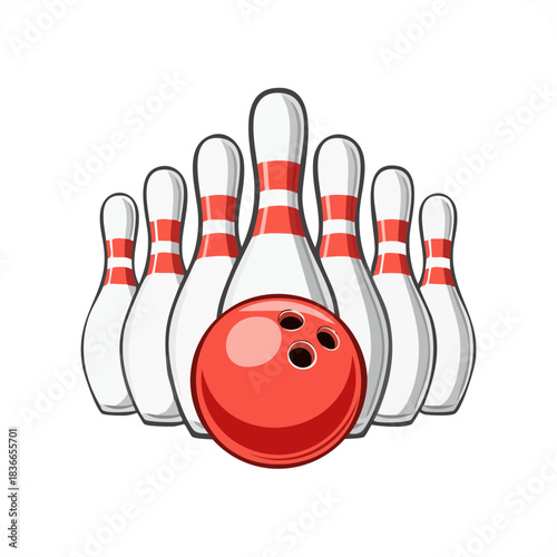 bowling ball and pins