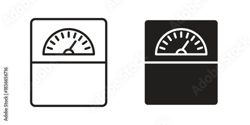 Weight scale icon on white background. Stock vector icon