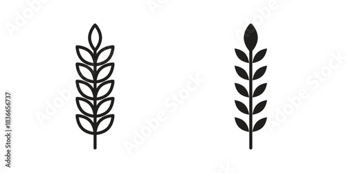 Wheat grain icon on white background. Stock vector icon