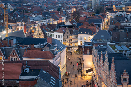 Christmas Market in Ghent from Above