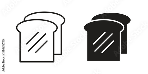 White bread icon on white background. Stock vector icon