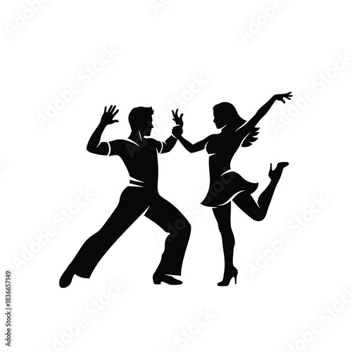 Creative Detailed Jive Dance Step Vector Illustration | Swing Dance Footwork Diagram | Energetic Jive Steps Guide