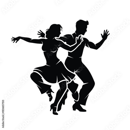 Creative Detailed Jive Dance Step Vector Illustration | Swing Dance Footwork Diagram | Energetic Jive Steps Guide
