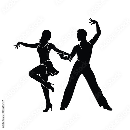 Creative Detailed Jive Dance Step Vector Illustration | Swing Dance Footwork Diagram | Energetic Jive Steps Guide