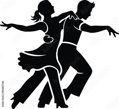 Creative Detailed Jive Dance Step Vector Illustration | Swing Dance Footwork Diagram | Energetic Jive Steps Guide