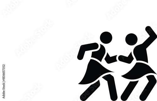 Creative Detailed Jive Dance Step Vector Illustration | Swing Dance Footwork Diagram | Energetic Jive Steps Guide