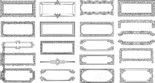 rectangle frames vector set, perfect for invitations, certificates, and posters. frame vector graphics with various border designs
