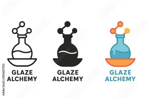 Glaze Alchemy Fusion. Symbolic composition merging molecular structures and ceramic sheen to depict glaze alchemy, first in line