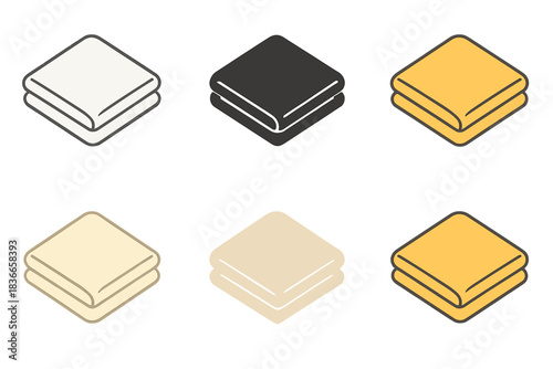 Symmetrical Laminated Dough. Top view of laminated dough square showing folded sections ready for resting, crisp symmetry and
