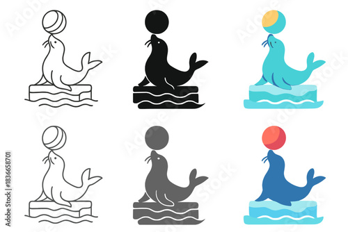 Abstract Arctic Harmony. Seal Ball Ice, abstract arctic harmony combining balance, movement, and soft geometric rhythm, first in