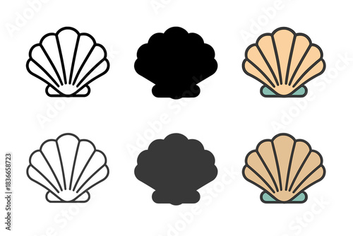 Geometric Shell Designs. Clam Shell Hidden, elegant geometric design representing protection, calm, and hidden treasures of nature