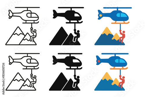Helicopter Mountain Rescue. Helicopter Mountain Rescue, minimalist sky-inspired form merging precision, speed, and purpose, first