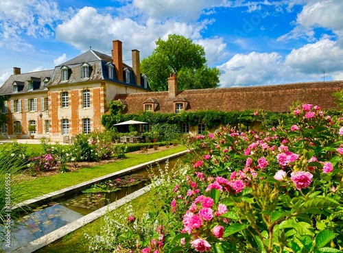 garden of the old house of La Javeliere in the countryside of france