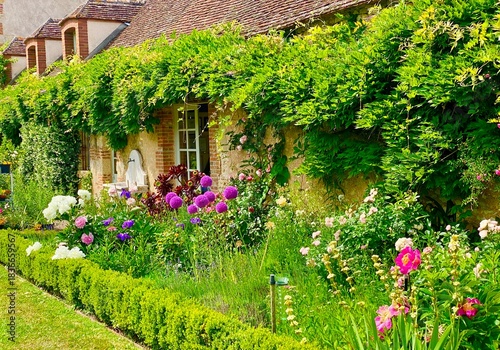 garden of the old house of La Javeliere in the countryside of france