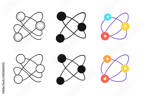 Entangled Quantum Artistry. Abstract representation of entangled quantum states with glowing nodes, abstract minimal vector design