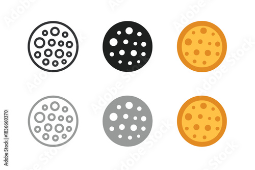 Artisan Loaf Alveoli Pattern. Detailed bubble pattern icon illustrating alveoli distribution inside artisan loaf, circular minimal