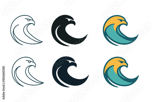 Falcon Trajectory Icon. Abstract geometric arrangement of stone blocks and moss clusters, visual metaphor of stability and renewal