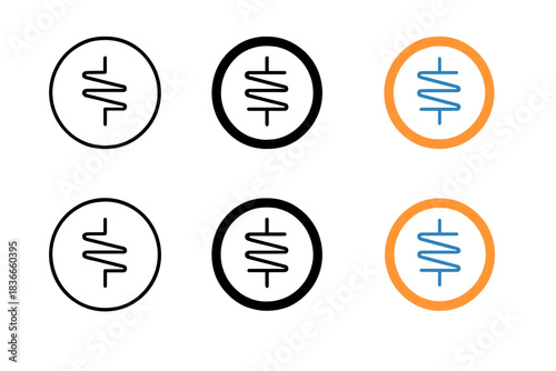 Abstract Conduction Symbol. Conduction ring wrapping around insulator symbol, representing boundary state continuity, balanced